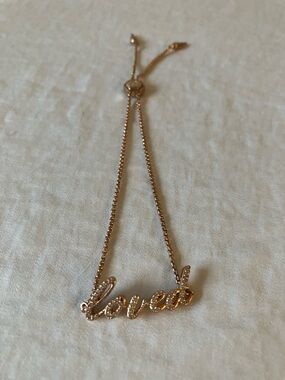 Origami Owl: Rose Gold “Loved” Adjustable/Slider Bracelet